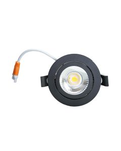 LED Republic waterdichte inbouwspot rond zwart 5W 450lm 2700K IP65 zaagmaat Ø75mm - diameter 85mm