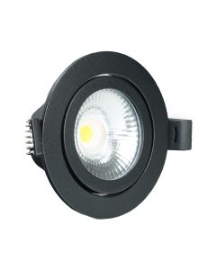 LED Republic waterdichte inbouwspot rond zwart 5W 450lm 2700K IP65 zaagmaat Ø75mm - diameter 85mm