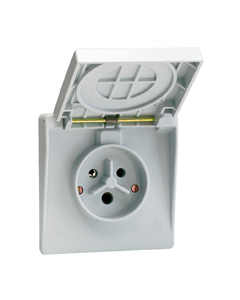 ABB contactdoos fornuis met klapdeksel 2P+A 32A IP44 - grijs (ABBKIM600798)