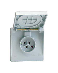 ABB contactdoos fornuis met klapdeksel 2P+A 16A IP44 - grijs (ABBKIM600795)