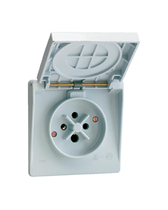 ABB contactdoos fornuis met klapdeksel 3P+A 32A IP44 - grijs (ABBKIM600799)