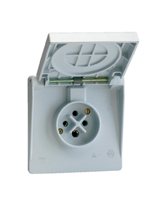 ABB contactdoos fornuis met klapdeksel 3P+A 16A IP44 - grijs (ABBKIM600796)