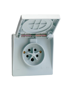 ABB contactdoos fornuis met klapdeksel 3P+N+A 16A IP44 - grijs (ABBKIM600797)