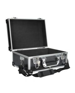 Kreator aluminium koffer met sloten en schouderriem 320x230x160mm - zwart (KRT640106B)