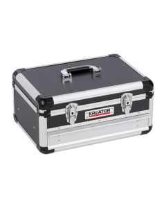 Kreator aluminium koffer met lade met sloten 430x205x300mm zwart (KRT640601B)