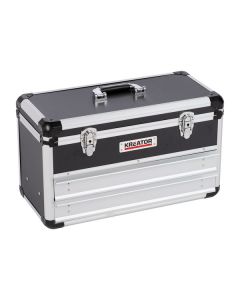 Kreator aluminium koffer met 2 lades met sloten 523x305x240mm zwart (KRT640602B)