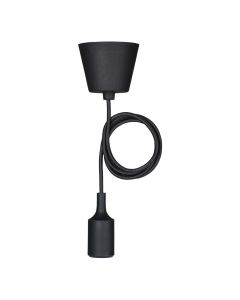 Bailey hanglamp E27 met 1,5 meter textielsnoer - zwart (141580)