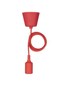 Bailey hanglamp E27 met 1,5 meter textielsnoer - rood (141584)