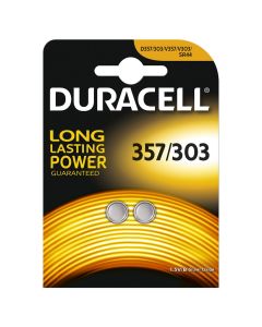 Duracell watch knoopcel batterijen 357-303 1,5V - verpakking 2 stuks (D013858)