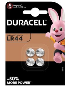 Duracell knoopcel batterijen LR44 alkaline 1,5V - verpakking 4 stuks (D019621)
