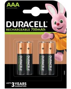 Duracell oplaadbare batterijen Plus AAA 1,2V - verpakking 4 stuks (D090231)