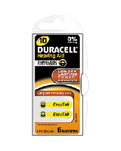 Duracell gehoorapparaat batterijen DA 10 - verpakking 6 stuks (D96077559)