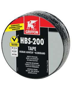 GRIFFON HBS-200 water en luchtafdichtende tape 7,5cm - rol 5 meter - zwart (6312056)