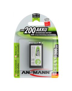 Ansmann oplaadbare batterij NiMH 9V 200mAh - verpakking per 1 stuk (5035342)