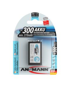 Ansmann oplaadbare batterij NiMH 9V 300mAh - verpakking per 1 stuk (5035453)