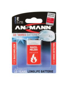 Ansmann Lithium batterij 9V rookmelder - verpakking per 1 stuk (5021023-01)