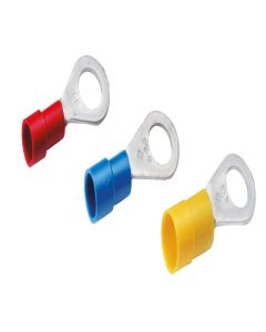 Cimco geïsoleerde ringkabelschoen recht rood 0,5-1,0mm2 - gat M3 per 100 stuks (180020)