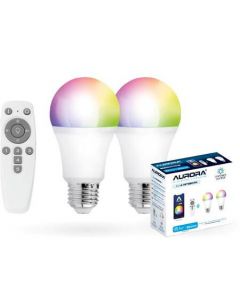 Aurora AOne Connect.Control smart kit - 2 LEDlampen E27 + afstandsbediening 2700-5000K RGB+W (AU-A1BTGECWK)