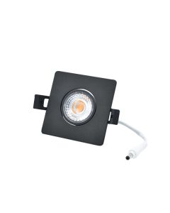 INTERLight inbouwspot kantelbaar dimbaar vierkant zwart 8W 640lm 2700K incl. driver Ø82mm - zaagmaat Ø63mm IP44 (IL-DCMS8K27B)