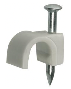 Helia nagelklem 2,5x18mm voor kabeldoorsnede 5mm - zuiver wit per 50 stuks (305111)