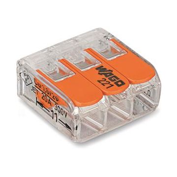 Wago steekklem 3-voudig 4mm2 per 50 stuks (221-413)