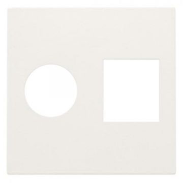 Niko centraalplaat voor combinatie coax met RJ45 - Original White (101-65702)