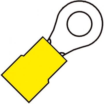 KLEMKO geïsoleerde ringkabelschoen M10 voor 4,0-6,0 mm², PVC geel per 100 stuks