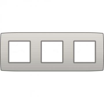 Niko drievoudige afdekplaat 71mm centerafstand - Original Light Grey (102-76700)