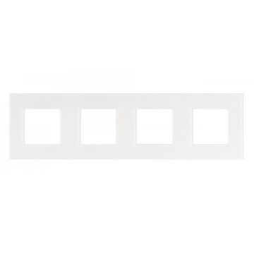 Niko afdekplaat stopcontact 4-voudig 71mm centerafstand - Pure Liquid Snow White (241-76400)