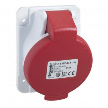 Schneider Electric CEE inbouw-stopcontact 5-polig 400V 6H 16A IP44 (PKY16F435)