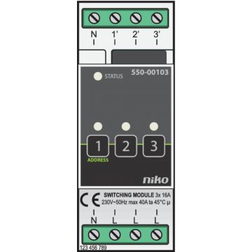 Niko schakelmodule 3-voudig - Home Control (550-00103)