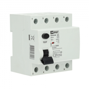 EMAT differentieelschakelaar 4-polig 40A 300mA type A (85002006)