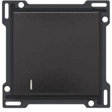 Niko centraalplaat voor enkelvoudige schakelaar of drukknop met transparant venstertje - Pure Bakelite Piano Black (200-60005)