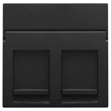 Niko centraalplaat data 2x RJ45 piano black coated (200-65200)