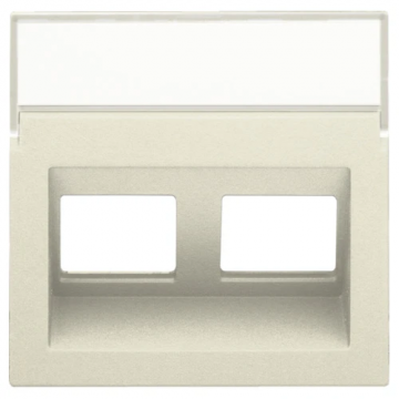 Niko centraalplaat data 2x RJ45 schuine uitgang cream (100-65400)