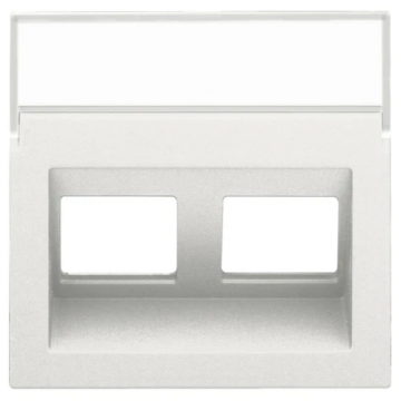 Niko centraalplaat data 2x RJ45 schuine uitgang white (101-65400)