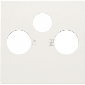Niko centraalplaat voor 2 enkelvoudige coaxaansluitingen voor TV/FM en een satellietaansluiting - Original White (101-69551)