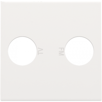 Niko centraalplaat voor 2 enkelvoudige coaxaansluitingen voor TV/FM en Telenet Interkabel - Original White (101-69702)