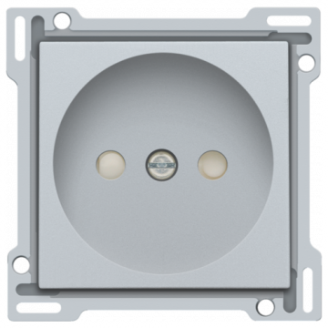 Niko centraalplaat voor stopcontact zonder aarding met kinderveiligheid inbouwdiepte 21mm - Intense Sterling (121-66501)
