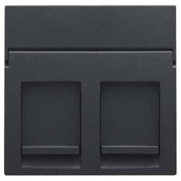 Niko centraalplaat data 2x RJ45 anthracite coated (122-65200)