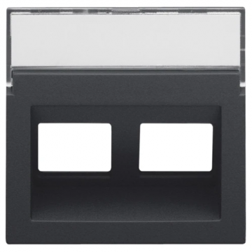 Niko centraalplaat data 2x RJ45 schuine uitgang anthracite coated (122-65400)