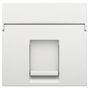 Niko centraalplaat voor enkelvoudige UTP/STP data contactdoos - Pure Steel White (154-65100)