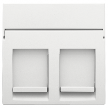 Niko centraalplaat voor tweevoudige UTP/STP data contactdoos - Pure Steel White (154-65200)