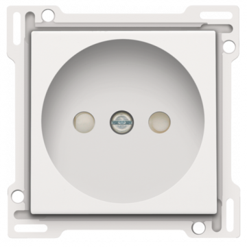 Niko centraalplaat voor stopcontact zonder aarding met kinderveiligheid inbouwdiepte 21mm - Pure Steel White (154-66501)