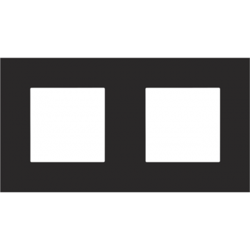 Niko afdekplaat dubbel horizontaal/verticaal - 71mm centerafstand - Pure Steel Black (161-76800)