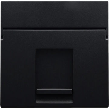 Niko centraalplaat voor enkelvoudige UTP/STP data contactdoos - Intense Matt Black / Pure Steel Black (161-65100)