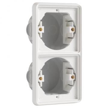 Niko Hydro waterdicht inbouwdoos tweevoudig verticaal - wit (701-74000)