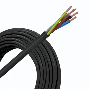 Helukabel VTMB (H05VV-F) kabel 5x2.5mm2 zwart per rol 100 meter