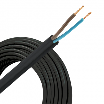 Helukabel VMVL (H05VV-F) kabel 2x0.75mm2 zwart per rol 100 meter
