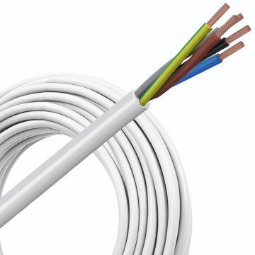Helukabel VTMB (H05VV-F) kabel 5x2.5mm2 wit per rol 100 meter